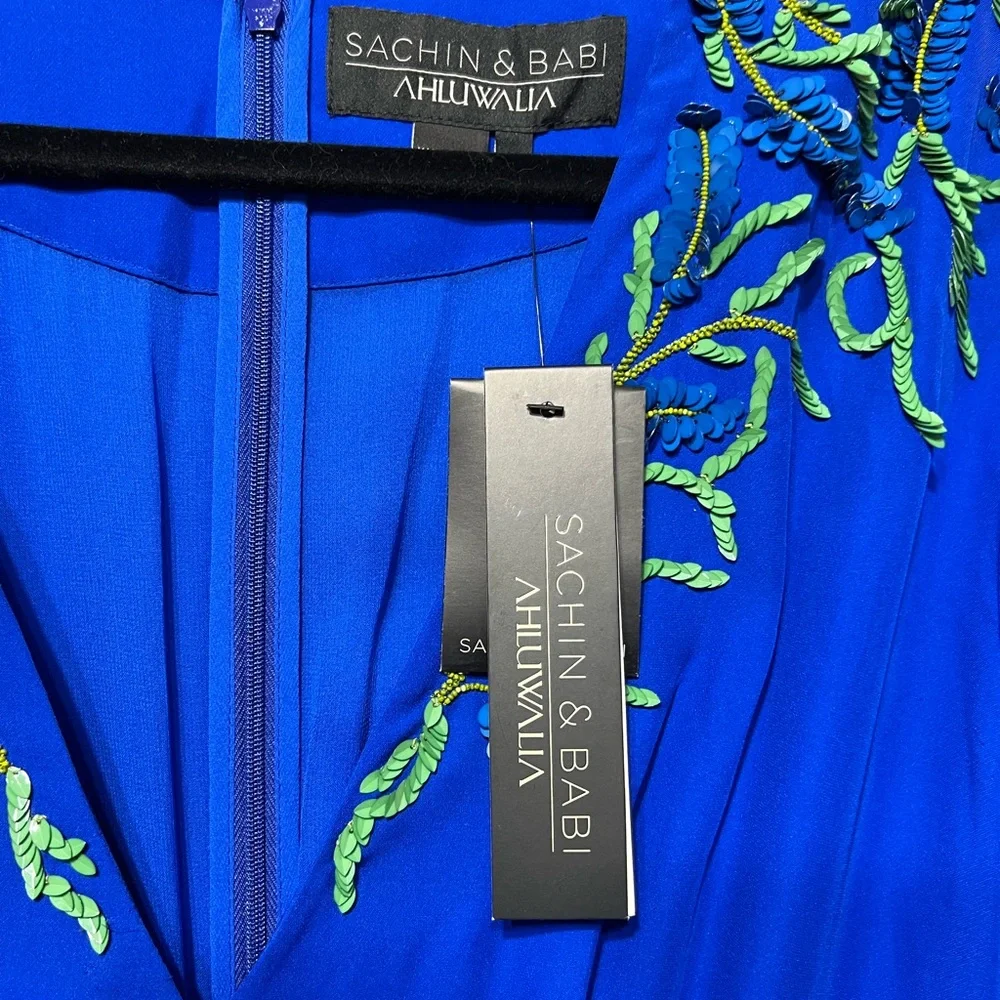 Sachin & Babi Isadora Silk Embellished Flowy
Gown in Cobalt Blue (F29G16 - 430) - Picture 5 of 8
